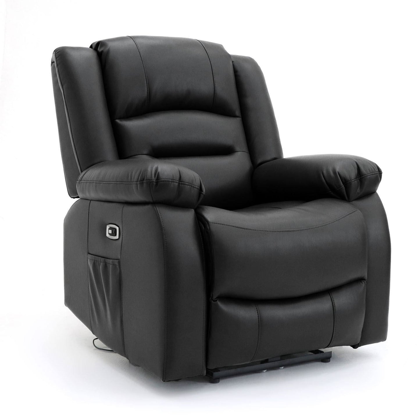 Black Leather Effect Electric Recliner Sofa Armchair
