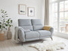 Grey Fabric 2 Seater Full Back Electric Recliner Sofa