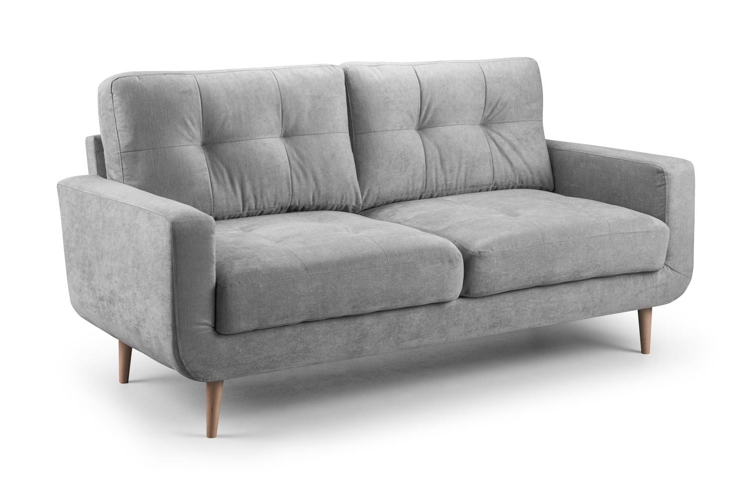 Grey Fabric 3 Seater Sofa Tufted Designed