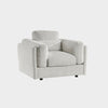 Beige Textured Fabric Armchair Laid Back Design