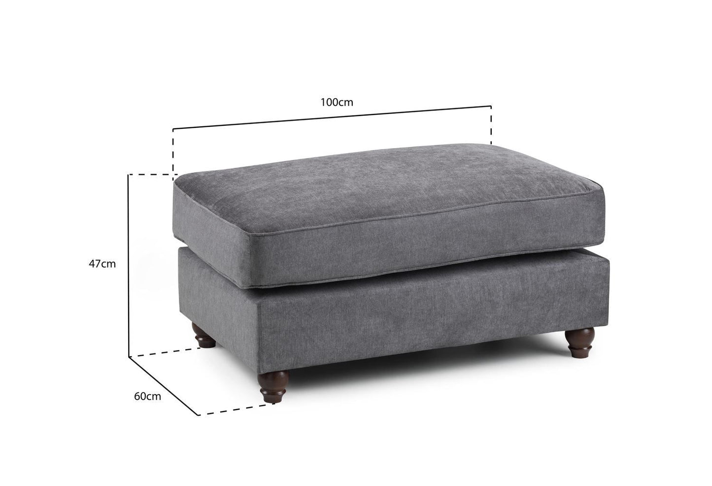 Windsor Fullback Sofa Stone Footstool