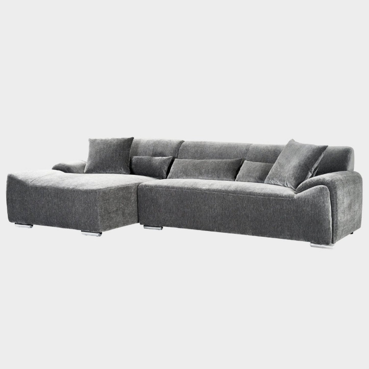 Charcoal Fabric Left Hand Facing Corner Sofa