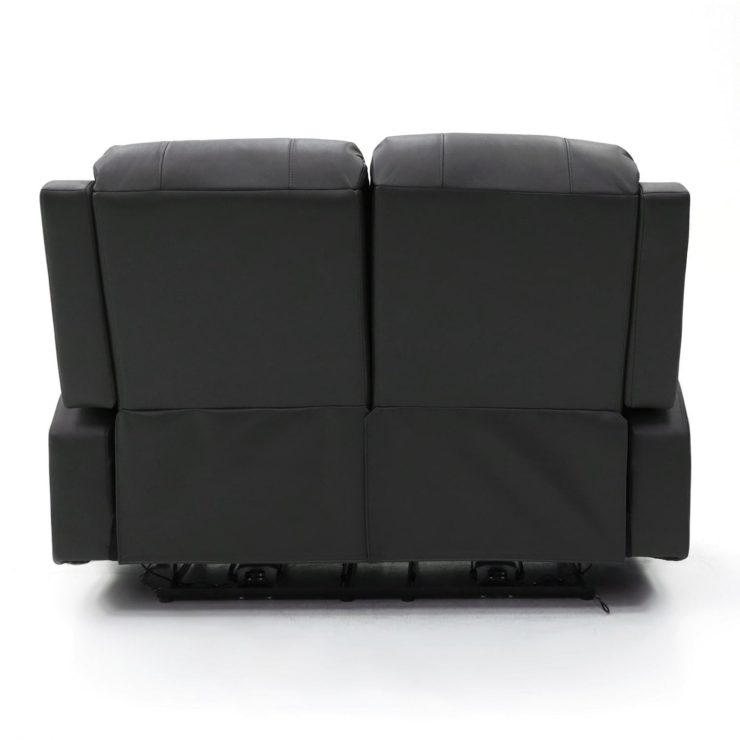 Black Leather Effect 2 Seater Electric Recliner Sofa
