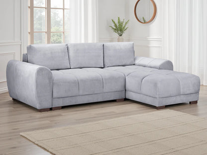 Grey Fabric Universal Corner Sofabed with Storage