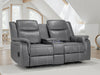 Grey Leather 2 Seater Electric Recliner Sofa