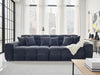 Black Textured Fabric Large 4 Seater Sofa
