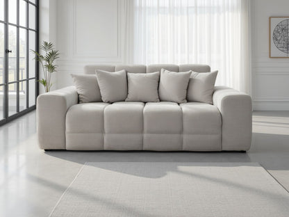 Natural Fabric 3 Seater Standard Back Sofa
