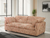 Rust and Beige Fabric 3 Seater Sofa Standard Back