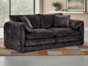 Black Chenille Fabric 3 Seater Sofa Standard Back