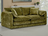 Green Chenille Fabric 3 Seater Sofa Standard Back