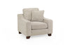 Stone Fabric Armchair with Dark Wooden Feet