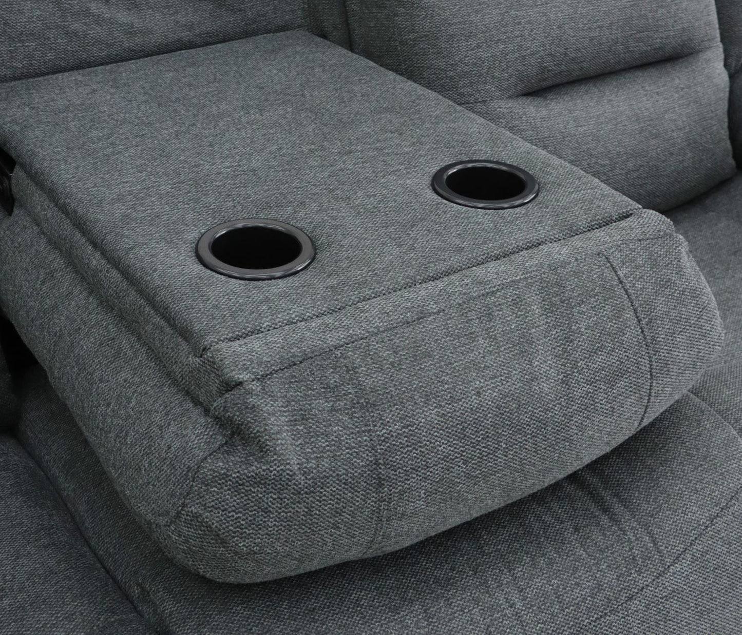 Graphite Fabric 3 Seater Electric Recliner Sofa