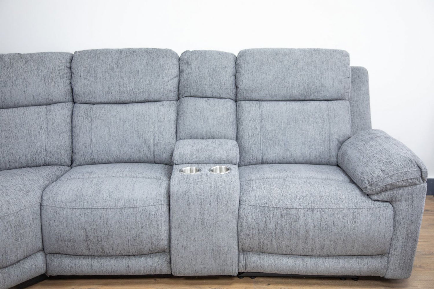 Grey Fabric Large Electric Power Recliner Corner Sofa