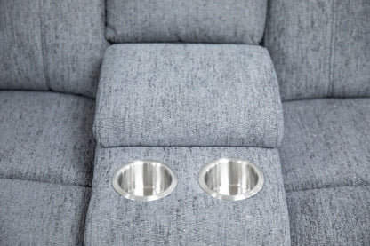 Grey Fabric Large Electric Power Recliner Corner Sofa