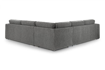 Grey Chenille Fabric Large Corner Sofa