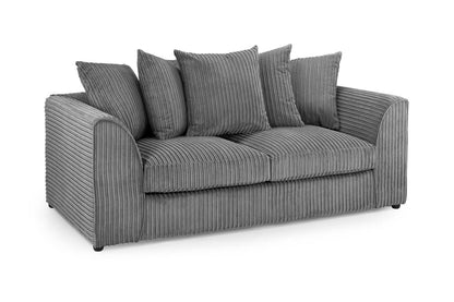 Grey Fabric Scatter Back 3 Seater Sofa