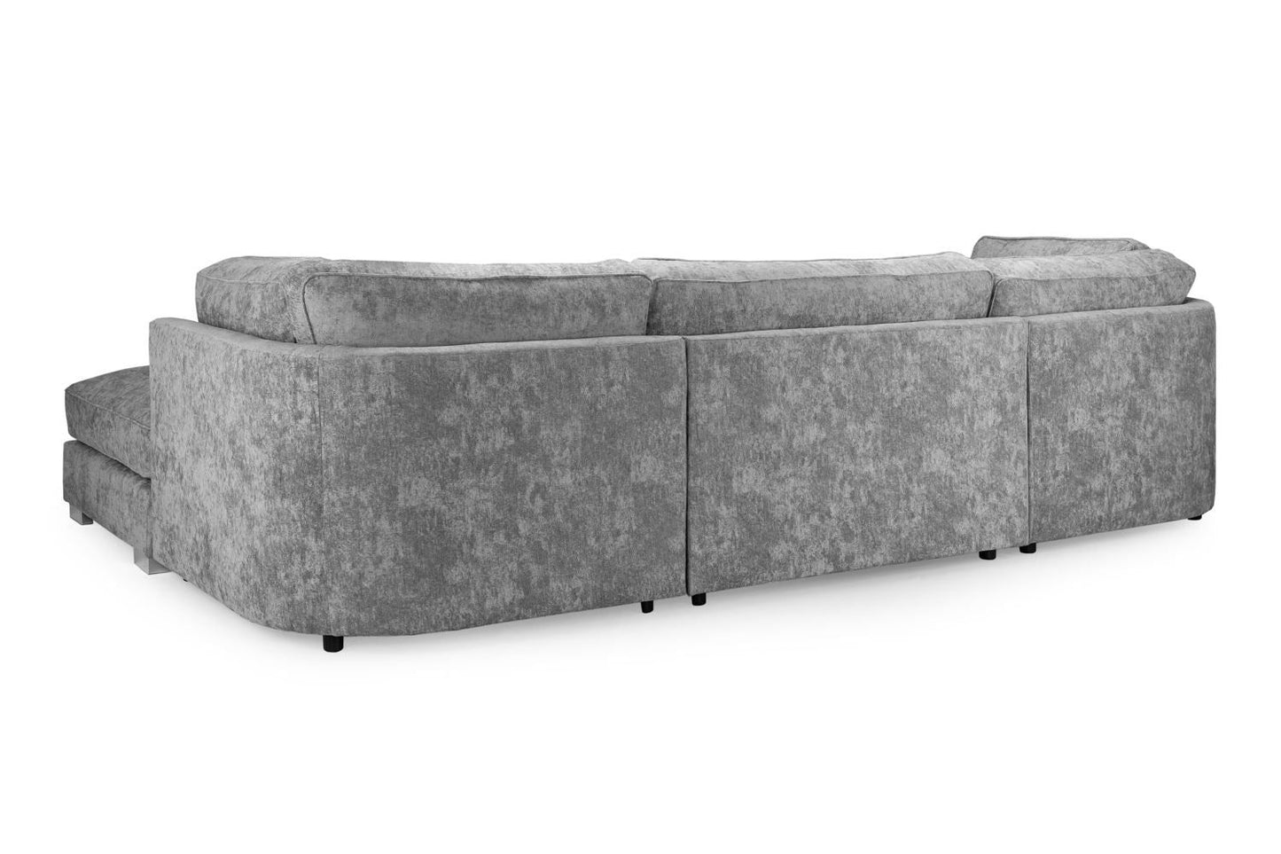 Platinum Fabric U Shape Pillow Back Large Corner Sofa