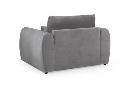 Grey Velvet Fabric Upholstery Armchair