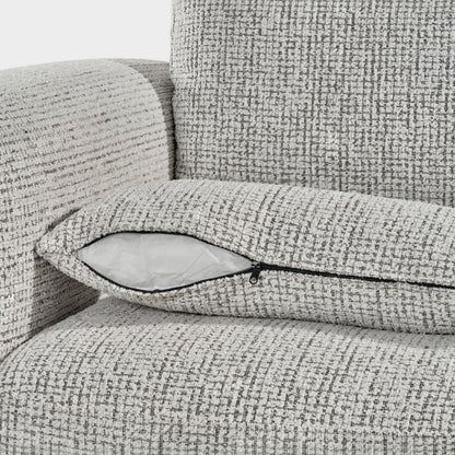Grey Chenille Fabric 2 Seater Sofa with Chunky Arm Cushions