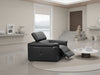 Black Leather Electric Recliner Armchair with Headrest