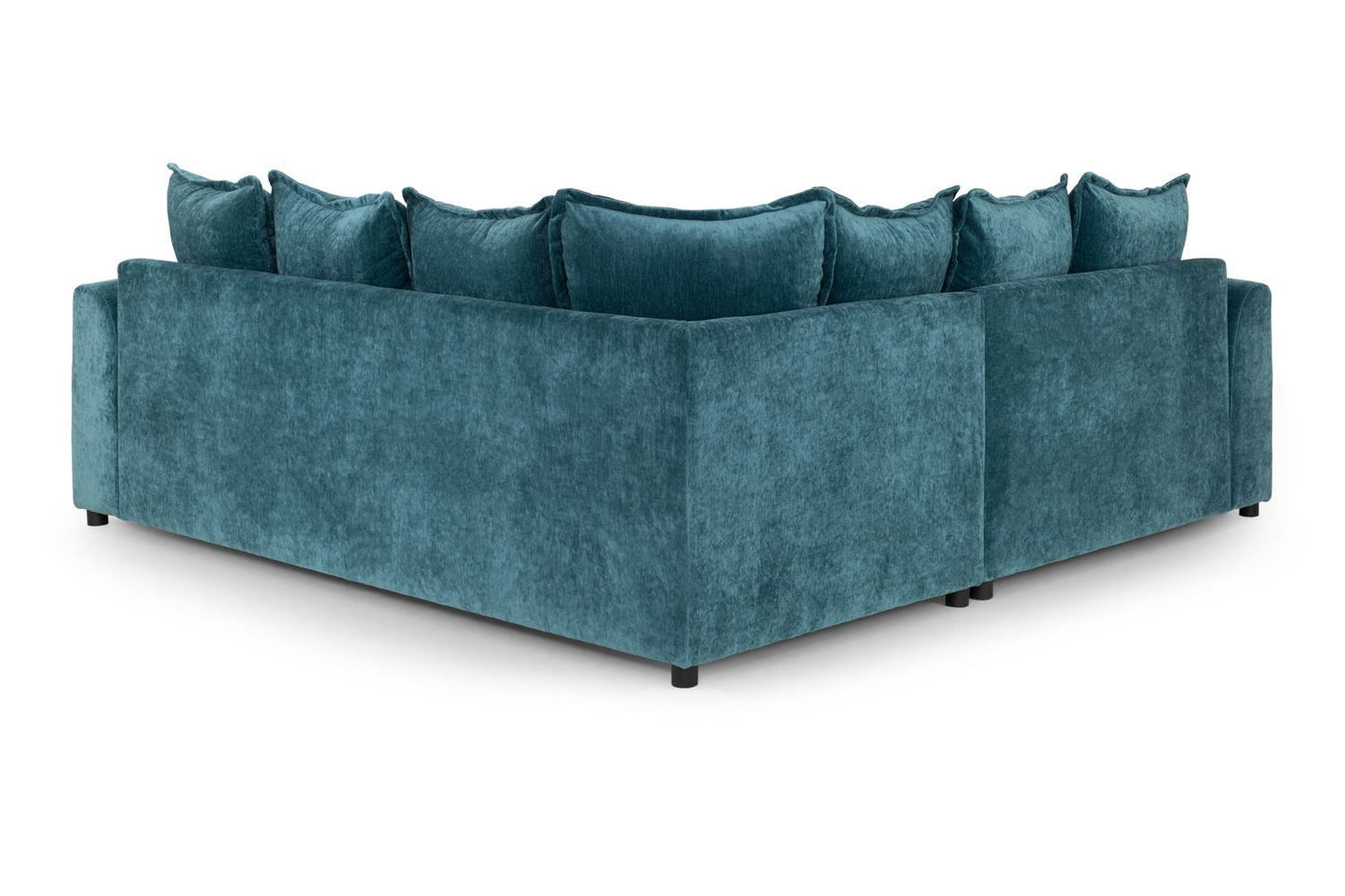 Teal Blue Fabric Large Pillow Back Corner Sofa