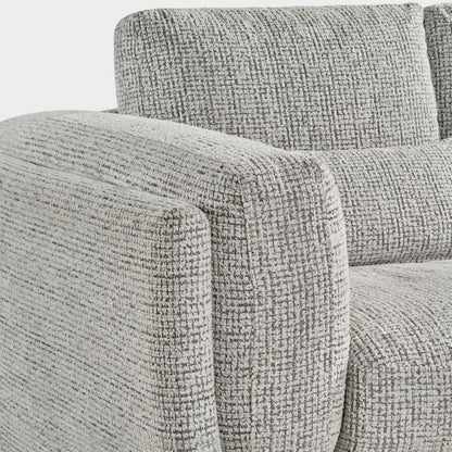 Grey Chenille Fabric 2 Seater Sofa with Chunky Arm Cushions