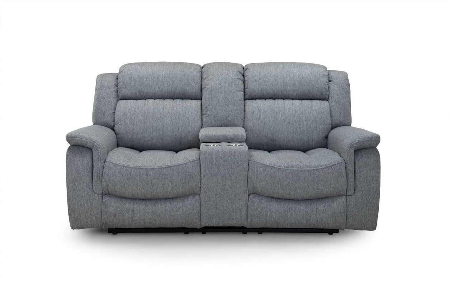 Grey Fabric 2 Seater Electric Recliner Sofa Pillow Top Arm