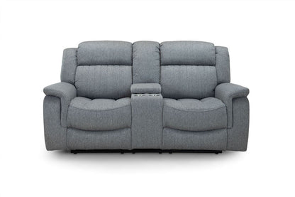 Grey Fabric 2 Seater Electric Recliner Sofa Pillow Top Arm