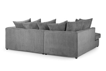 Grey Fabric Scatter Back Corner Sofa Left Hand Facing
