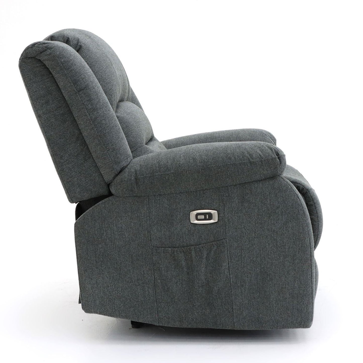 Graphite Fabric 3 Seater Electric Recliner Sofa