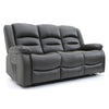 Grey Leather Effect 3 Seater Electric Recliner Sofa