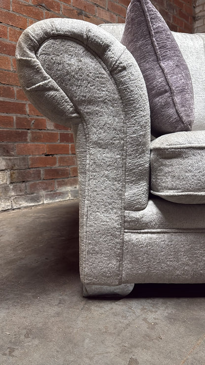 Manhattan -  3Seater Silver Fabric (Clearance)