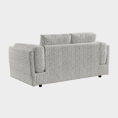 Grey Chenille Fabric 2 Seater Sofa with Chunky Arm Cushions