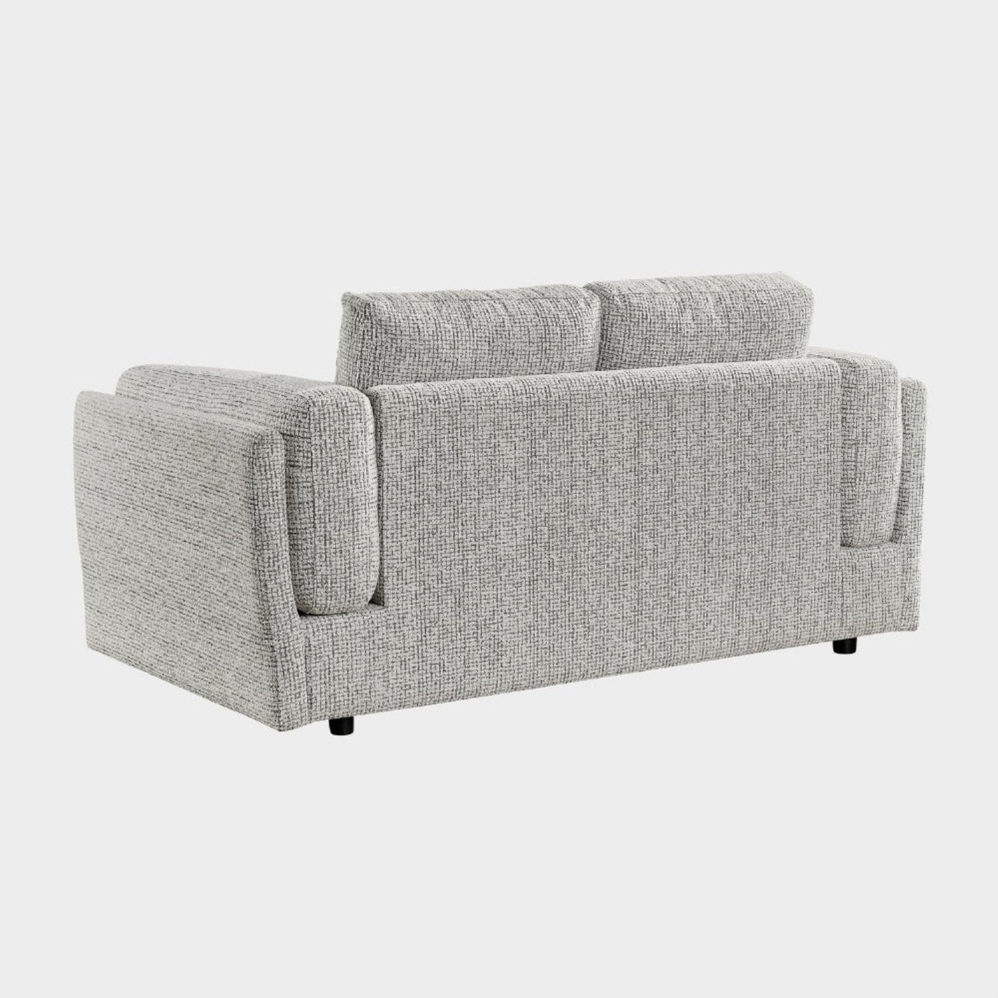 Grey Textured Fabric 3 Seater Sofa Laid Back Design