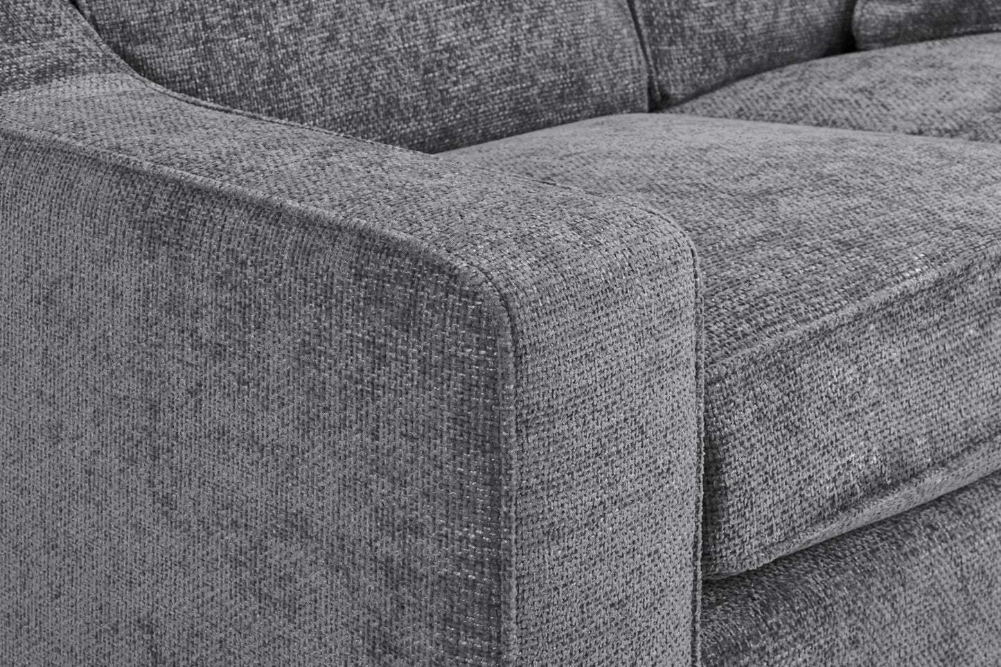 Slate Grey Fabric 2 Seater Sofa Walnut Wooden Feet