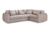 Mocha Chenille Fabric Right Hand Facing Corner Sofa