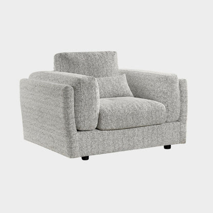 Grey Chenille Fabric Laid Back Armchair