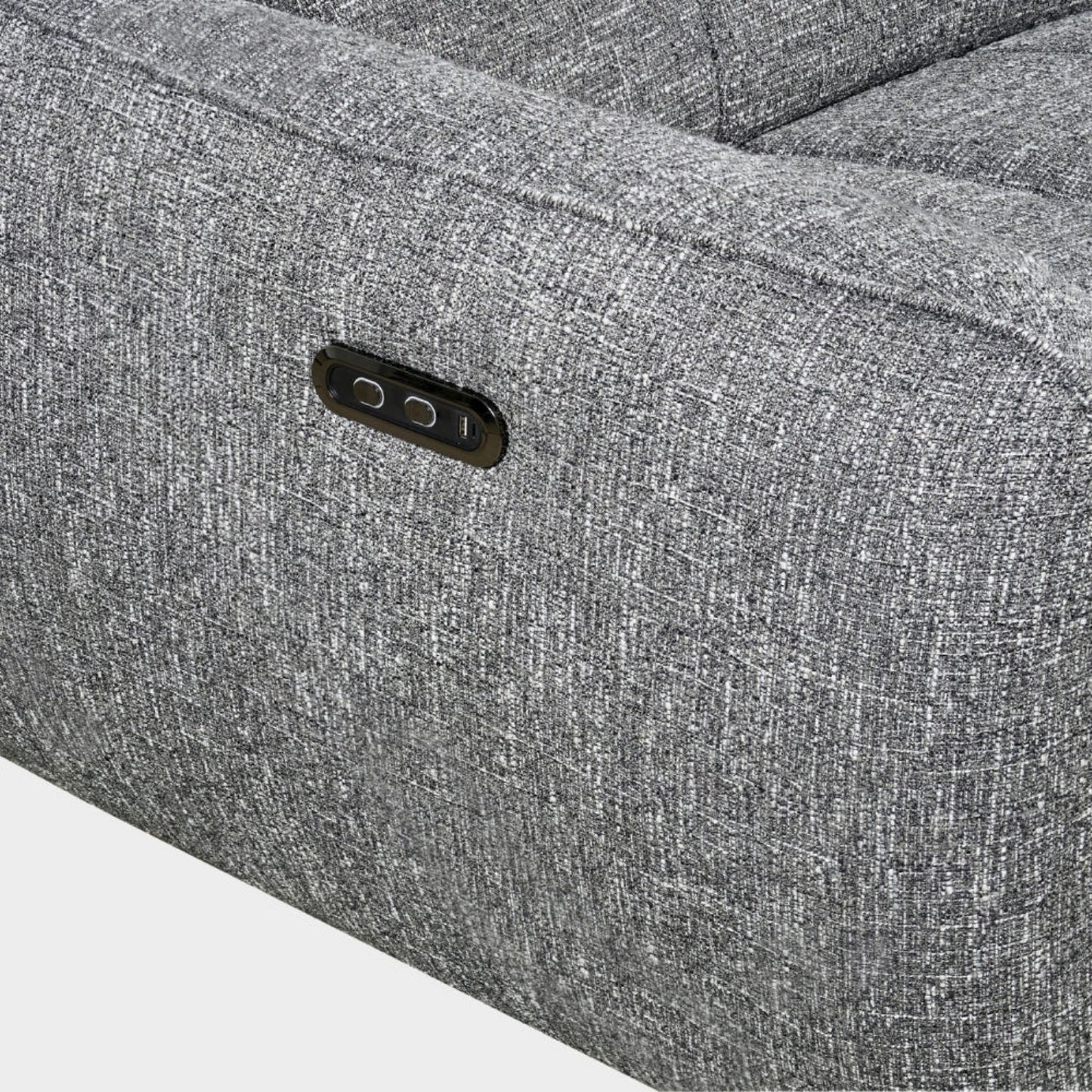 Charcoal Fabric Electric Recliner Corner Sofa Left Hand Facing