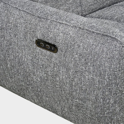 Charcoal Fabric Electric Recliner Corner Sofa Left Hand Facing