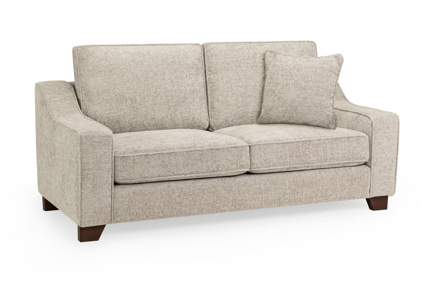 Stone Fabric Standard Back 3 Seater Sofa