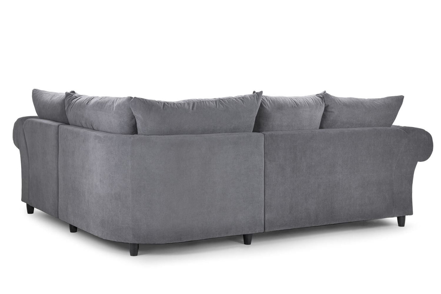 Grey Fabric Corner Fullback Sofa with Scroll Arms RHF