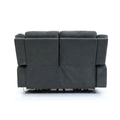 Graphite Leather Effect 2 Seater Electric Recliner with USB