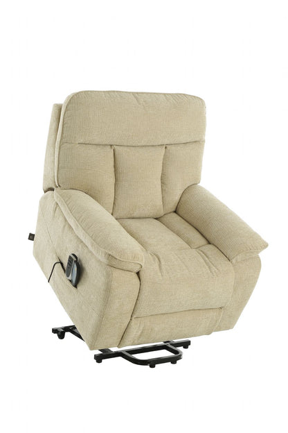 Beige Fabric Electric Rise and Recliner Massage Chair