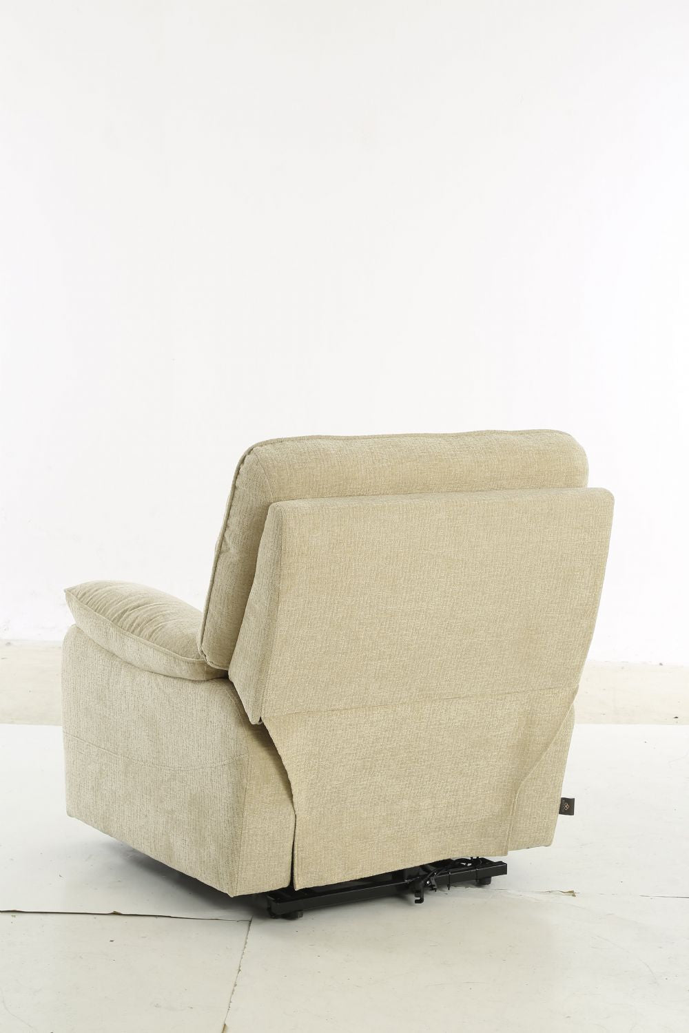 Beige Fabric Electric Rise and Recliner Massage Chair