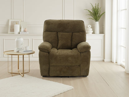 Brown Fabric Electric Rise and Recliner Massage Chair