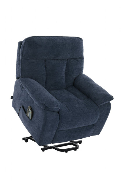 Blue Fabric Electric Rise and Recliner Massage Chair