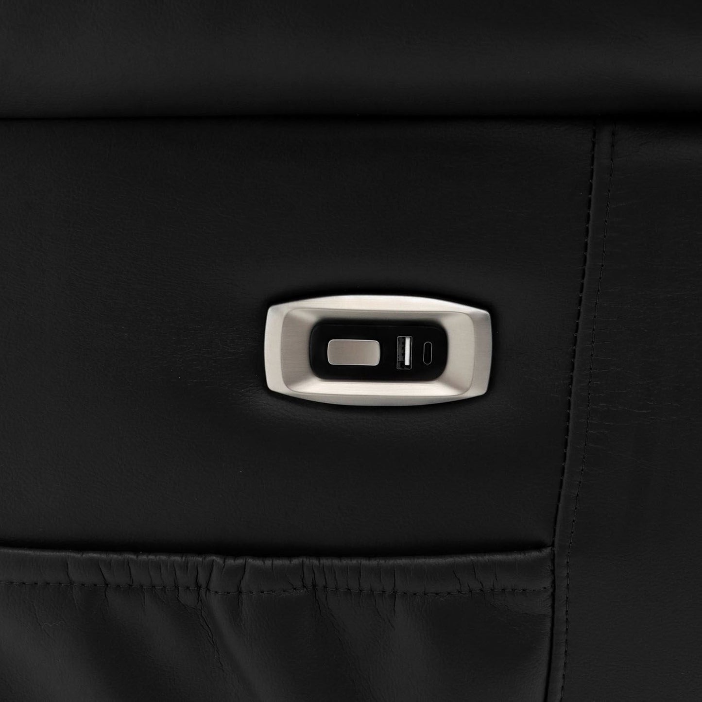 Black Leather Effect 3 Seater Electric Recliner Sofa