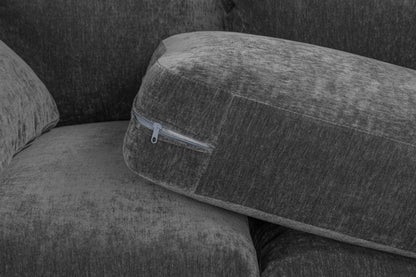 Grey Fabric Large Scatter Back Corner Sofa Group