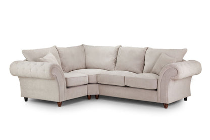 Stone Fabric Left Hand Facing Fullback Corner Sofa