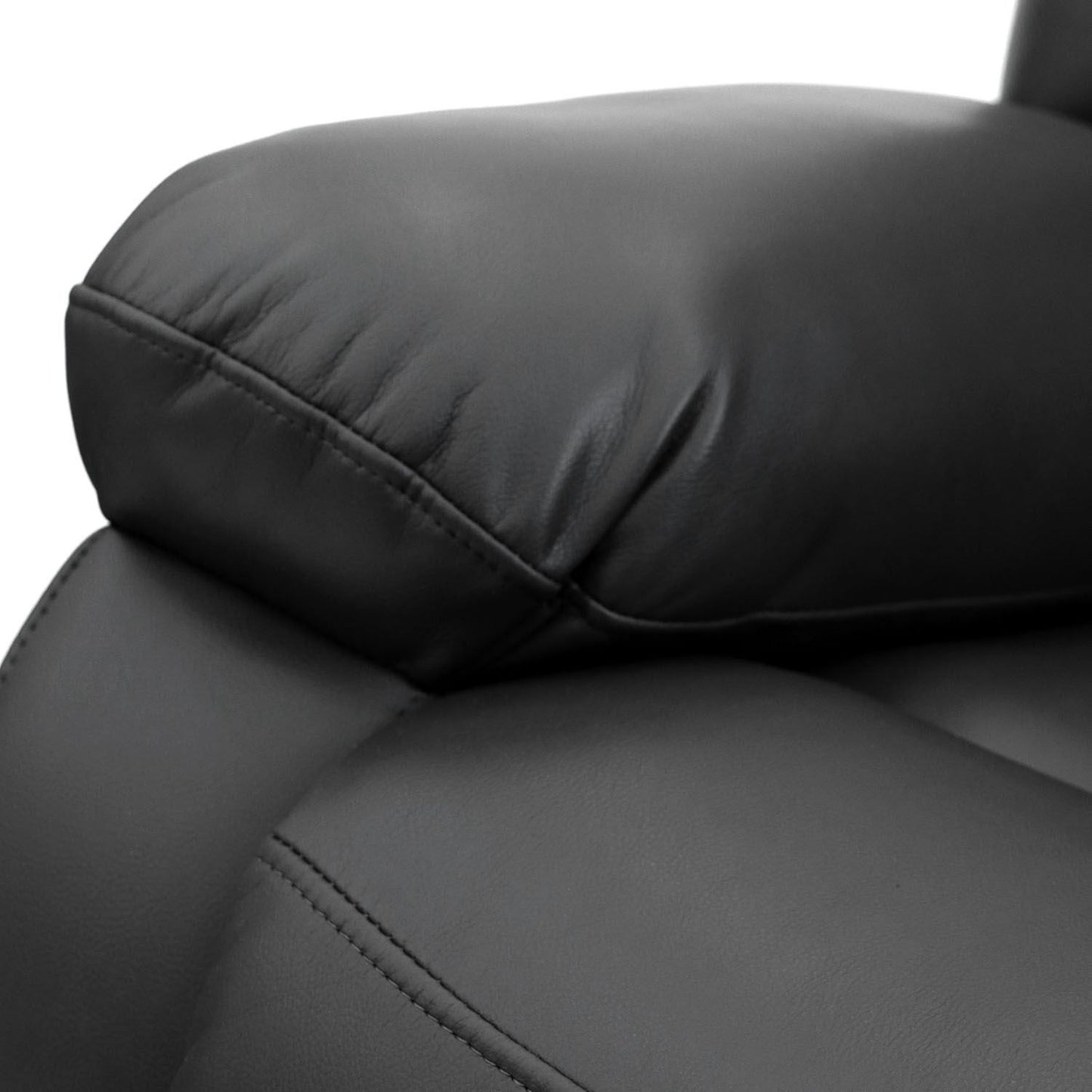 Black Leather Effect 3 Seater Electric Recliner Sofa